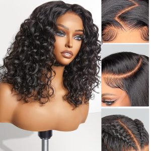 LUVME HAIR 12 Inch PartingMax Middle Part Glueless Wig Water Wave Versatile 7x6 Closure HD Lace Short Wig