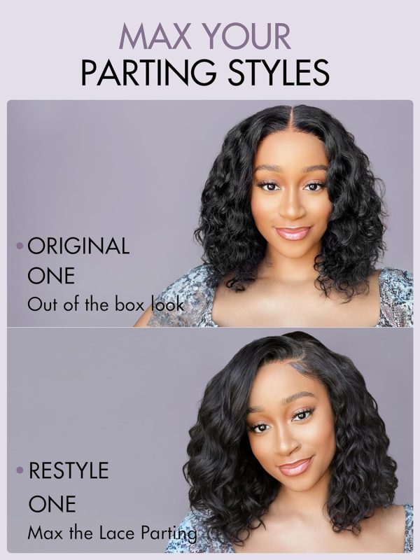 LUVME HAIR 12 Inch PartingMax Middle Part Glueless Wig Water Wave Versatile 7x6 Closure HD Lace Short Wig - Image 5
