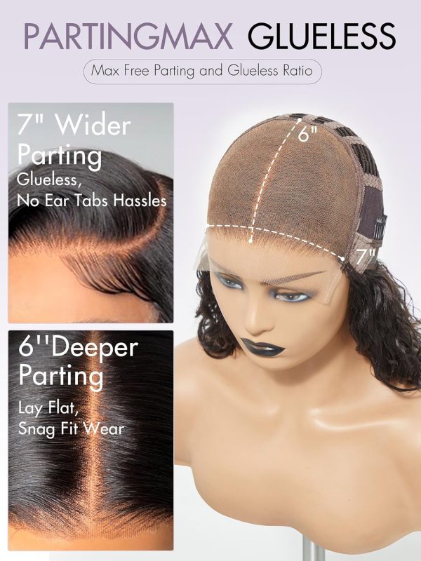 LUVME HAIR 12 Inch PartingMax Middle Part Glueless Wig Water Wave Versatile 7x6 Closure HD Lace Short Wig - Image 24