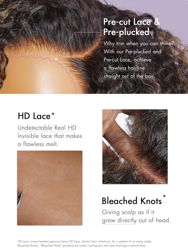 LUVME HAIR 8 Inch Blonde Highlight Short Curly Human Hair Wig Glueless Pre Plucked Left C Parted Ombre Bob Wig, Ready to Go Pre Cut HD Lace Closure Wig - Image 3