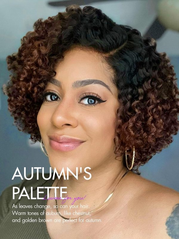 LUVME HAIR 8 Inch Blonde Highlight Short Curly Human Hair Wig Glueless Pre Plucked Left C Parted Ombre Bob Wig, Ready to Go Pre Cut HD Lace Closure Wig - Image 16