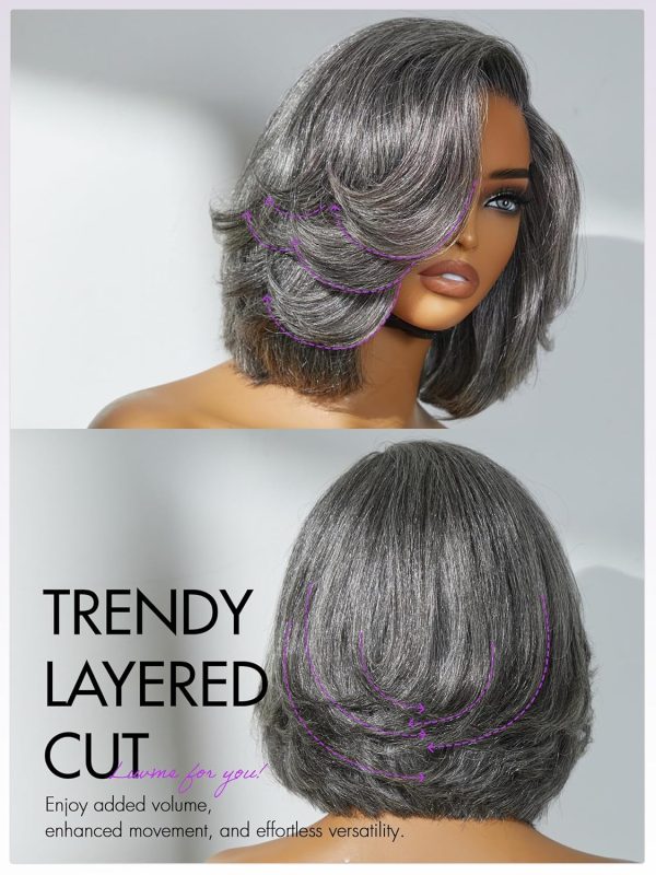 LUVME HAIR 8 Inch Blonde Highlight Short Curly Human Hair Wig Glueless Pre Plucked Left C Parted Ombre Bob Wig, Ready to Go Pre Cut HD Lace Closure Wig - Image 48