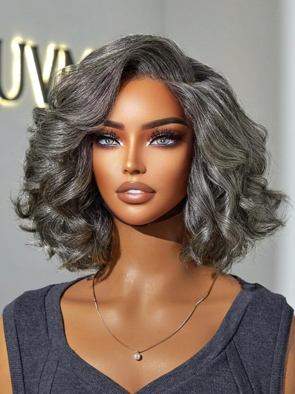 LUVME HAIR 8 Inch Blonde Highlight Short Curly Human Hair Wig Glueless Pre Plucked Left C Parted Ombre Bob Wig, Ready to Go Pre Cut HD Lace Closure Wig - Image 50