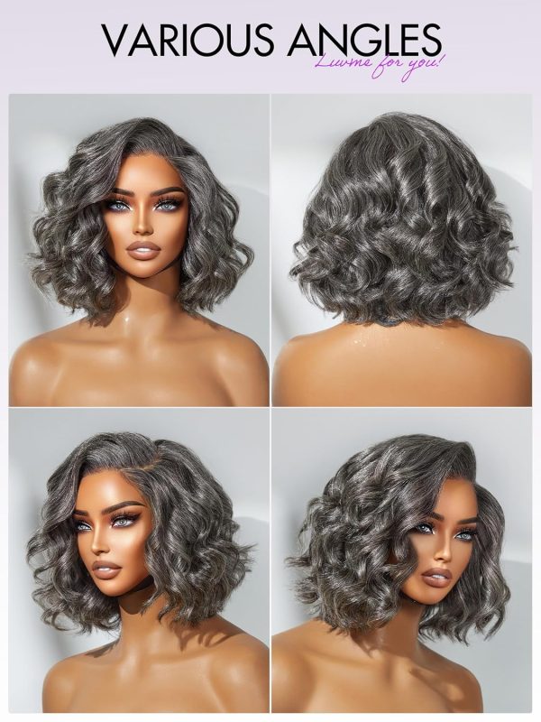 LUVME HAIR 8 Inch Blonde Highlight Short Curly Human Hair Wig Glueless Pre Plucked Left C Parted Ombre Bob Wig, Ready to Go Pre Cut HD Lace Closure Wig - Image 55