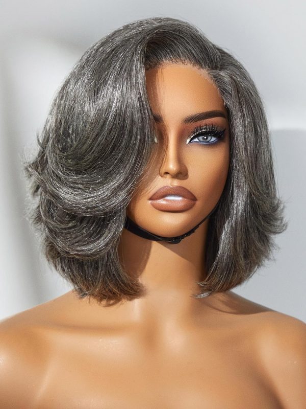 LUVME HAIR 8 Inch Blonde Highlight Short Curly Human Hair Wig Glueless Pre Plucked Left C Parted Ombre Bob Wig, Ready to Go Pre Cut HD Lace Closure Wig - Image 56