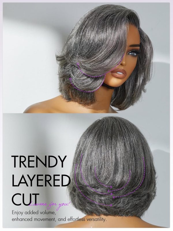 LUVME HAIR 8 Inch Blonde Highlight Short Curly Human Hair Wig Glueless Pre Plucked Left C Parted Ombre Bob Wig, Ready to Go Pre Cut HD Lace Closure Wig - Image 58