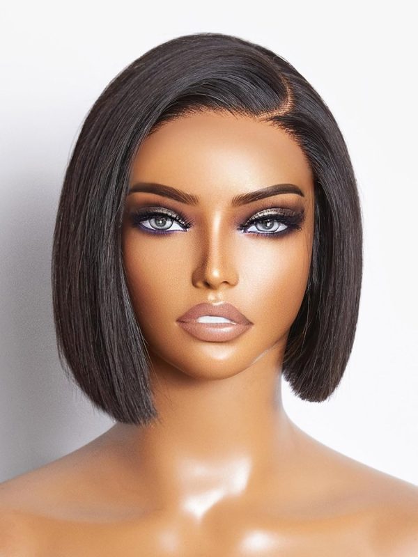 LUVME HAIR 8 Inch Blonde Highlight Short Curly Human Hair Wig Glueless Pre Plucked Left C Parted Ombre Bob Wig, Ready to Go Pre Cut HD Lace Closure Wig - Image 75