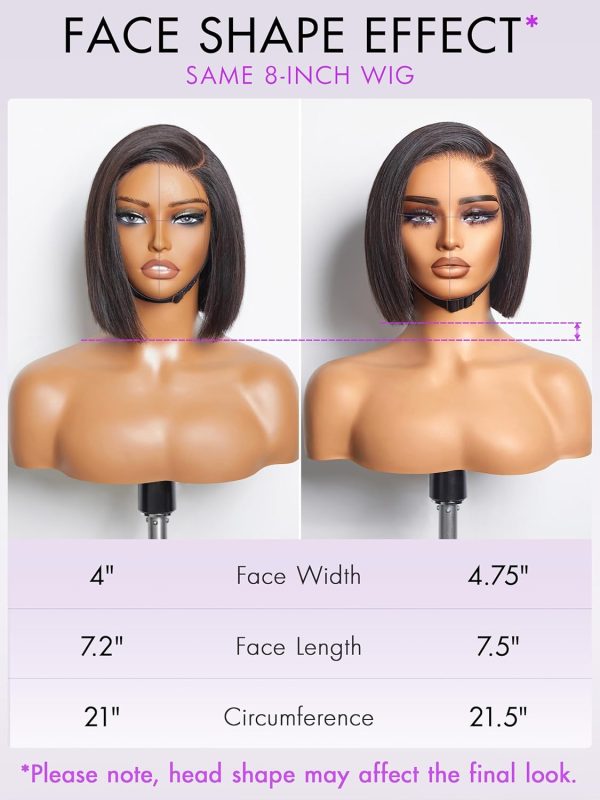 LUVME HAIR 8 Inch Blonde Highlight Short Curly Human Hair Wig Glueless Pre Plucked Left C Parted Ombre Bob Wig, Ready to Go Pre Cut HD Lace Closure Wig - Image 78