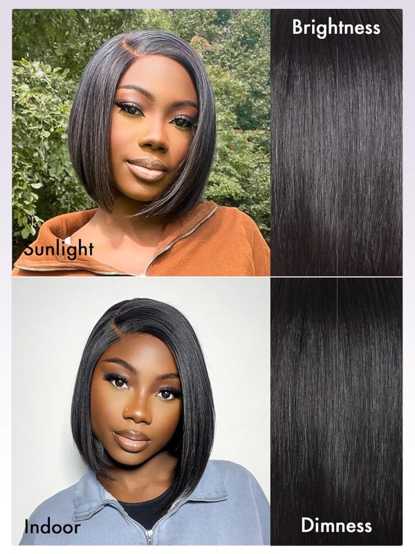LUVME HAIR 8 Inch Blonde Highlight Short Curly Human Hair Wig Glueless Pre Plucked Left C Parted Ombre Bob Wig, Ready to Go Pre Cut HD Lace Closure Wig - Image 80