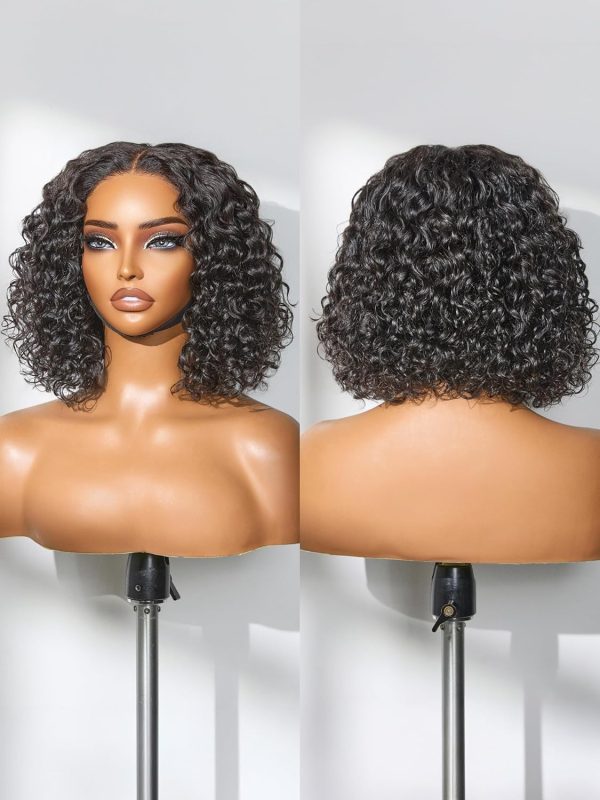 LUVME HAIR 8 Inch Blonde Highlight Short Curly Human Hair Wig Glueless Pre Plucked Left C Parted Ombre Bob Wig, Ready to Go Pre Cut HD Lace Closure Wig - Image 102
