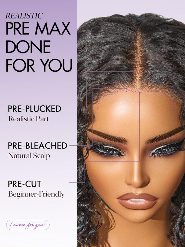 LUVME HAIR 8 Inch Blonde Highlight Short Curly Human Hair Wig Glueless Pre Plucked Left C Parted Ombre Bob Wig, Ready to Go Pre Cut HD Lace Closure Wig - Image 104