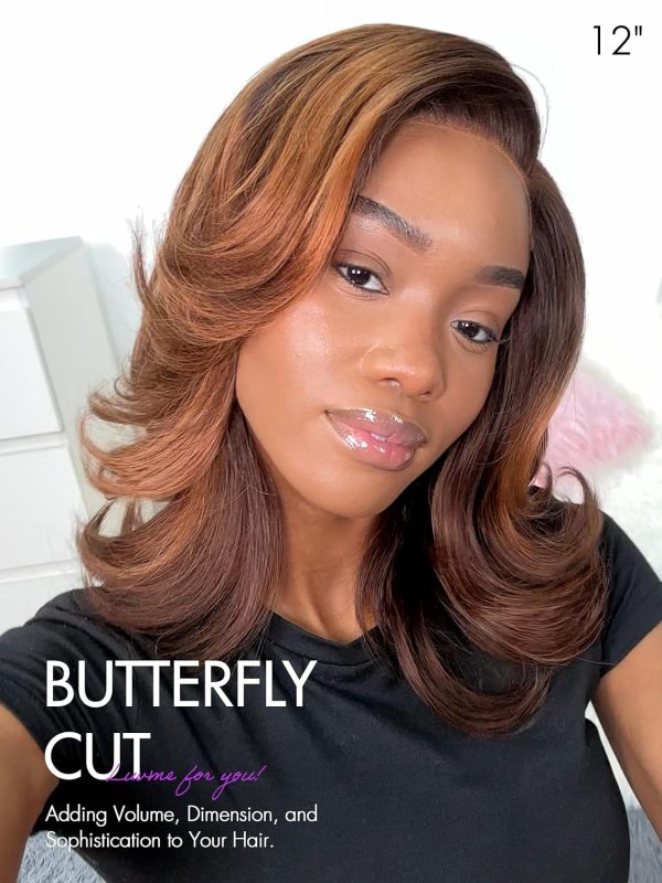 LUVME HAIR 8 Inch Blonde Highlight Short Curly Human Hair Wig Glueless Pre Plucked Left C Parted Ombre Bob Wig, Ready to Go Pre Cut HD Lace Closure Wig - Image 133
