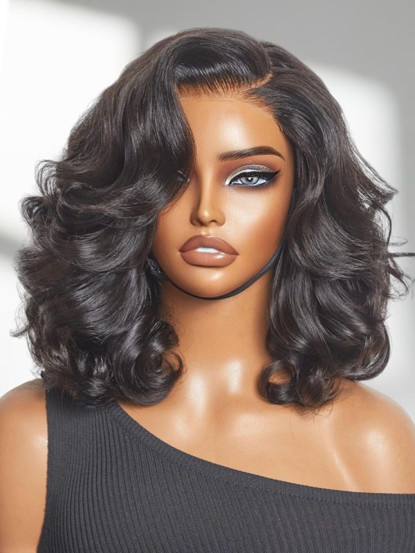 LUVME HAIR 8 Inch Blonde Highlight Short Curly Human Hair Wig Glueless Pre Plucked Left C Parted Ombre Bob Wig, Ready to Go Pre Cut HD Lace Closure Wig - Image 144