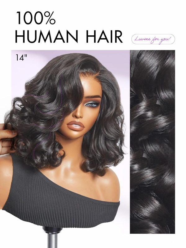 LUVME HAIR 8 Inch Blonde Highlight Short Curly Human Hair Wig Glueless Pre Plucked Left C Parted Ombre Bob Wig, Ready to Go Pre Cut HD Lace Closure Wig - Image 146