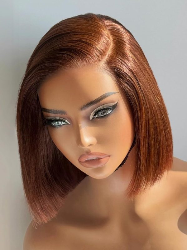 LUVME HAIR 8 Inch Blonde Highlight Short Curly Human Hair Wig Glueless Pre Plucked Left C Parted Ombre Bob Wig, Ready to Go Pre Cut HD Lace Closure Wig - Image 158