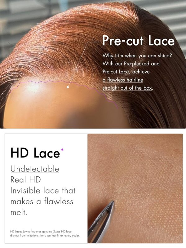LUVME HAIR 8 Inch Blonde Highlight Short Curly Human Hair Wig Glueless Pre Plucked Left C Parted Ombre Bob Wig, Ready to Go Pre Cut HD Lace Closure Wig - Image 160