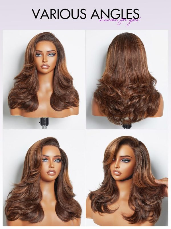 LUVME HAIR 8 Inch Blonde Highlight Short Curly Human Hair Wig Glueless Pre Plucked Left C Parted Ombre Bob Wig, Ready to Go Pre Cut HD Lace Closure Wig - Image 165