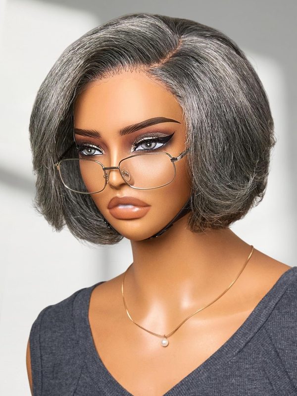 LUVME HAIR 8 Inch Blonde Highlight Short Curly Human Hair Wig Glueless Pre Plucked Left C Parted Ombre Bob Wig, Ready to Go Pre Cut HD Lace Closure Wig - Image 167