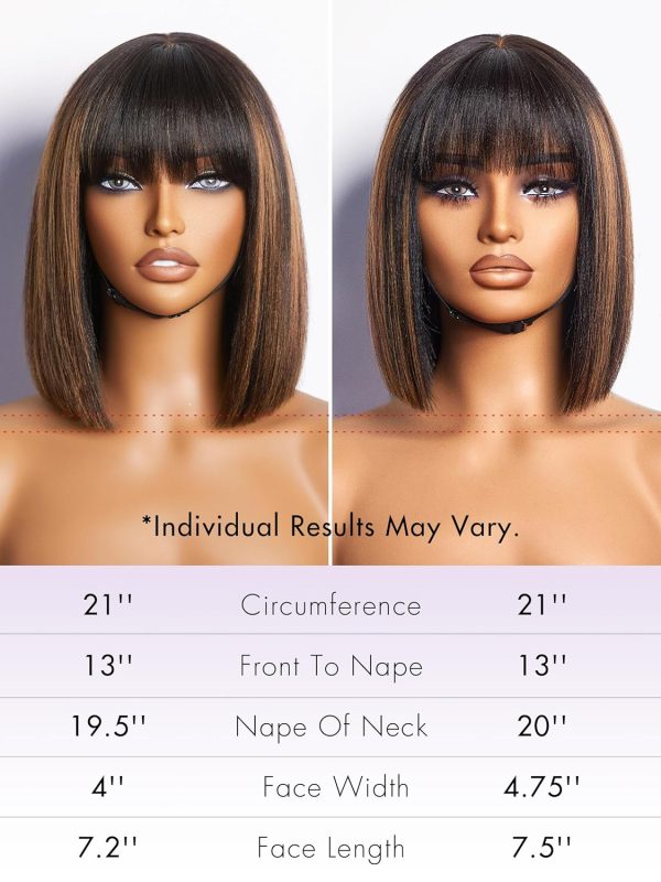 LUVME HAIR Ombre Blonde Highlight Silky Straight Glueless Pre Cut Lace Bob Wig - Image 11