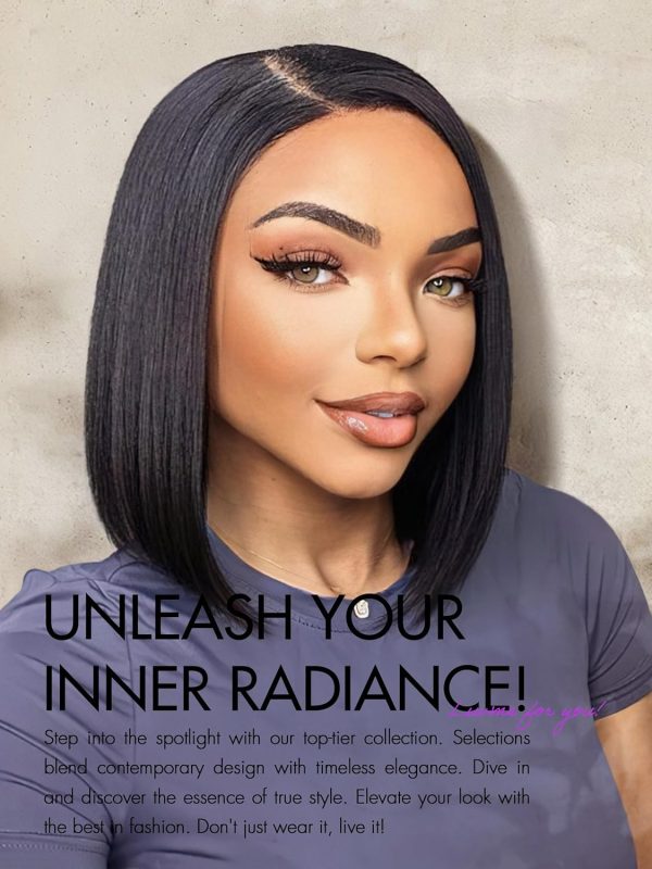 LUVME HAIR Ombre Blonde Highlight Silky Straight Glueless Pre Cut Lace Bob Wig - Image 52