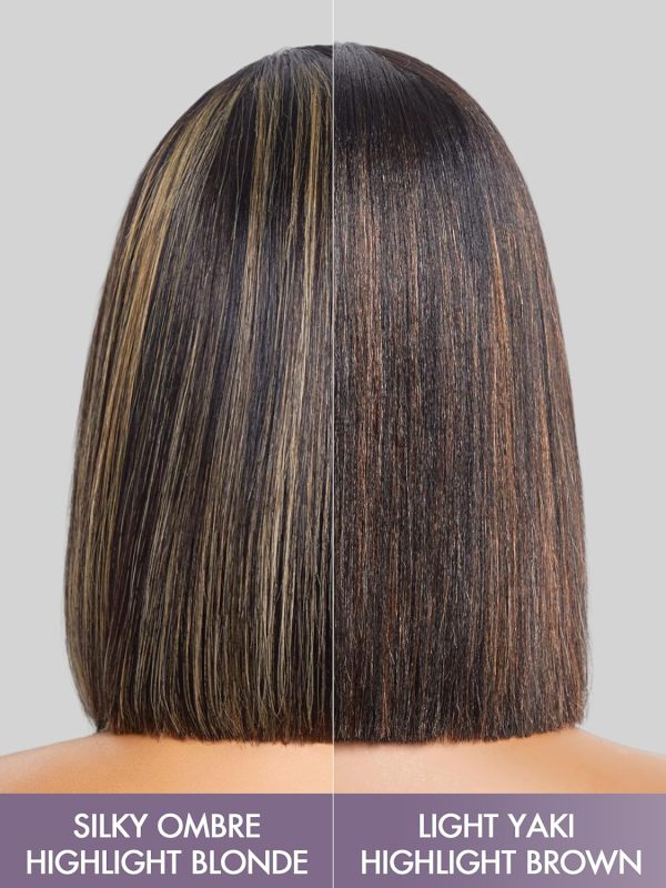LUVME HAIR Ombre Blonde Highlight Silky Straight Glueless Pre Cut Lace Bob Wig - Image 59