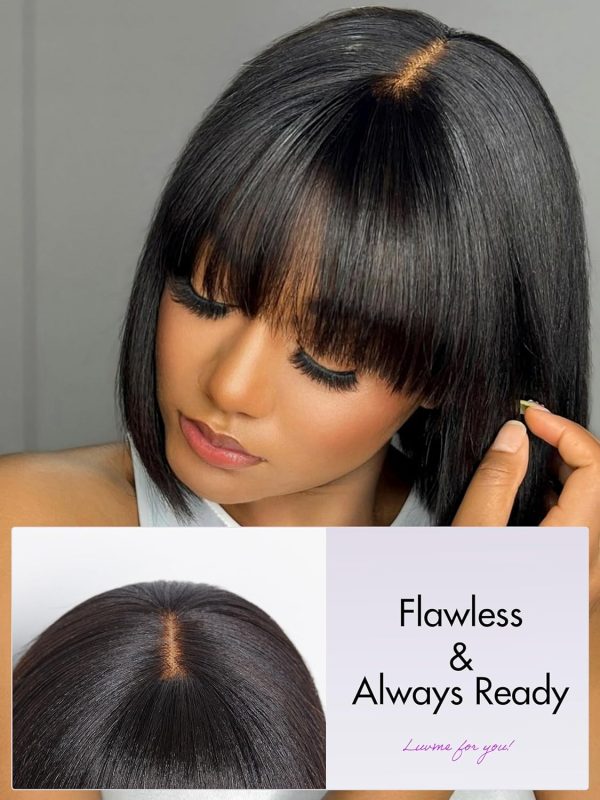 LUVME HAIR Ombre Blonde Highlight Silky Straight Glueless Pre Cut Lace Bob Wig - Image 65
