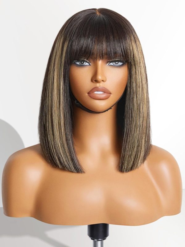 LUVME HAIR Ombre Blonde Highlight Silky Straight Glueless Pre Cut Lace Bob Wig - Image 81