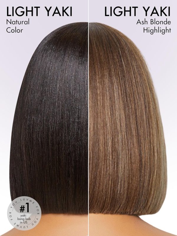 LUVME HAIR Ombre Blonde Highlight Silky Straight Glueless Pre Cut Lace Bob Wig - Image 87