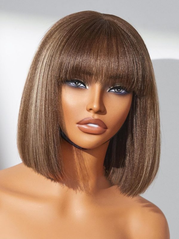 LUVME HAIR Ombre Blonde Highlight Silky Straight Glueless Pre Cut Lace Bob Wig - Image 97