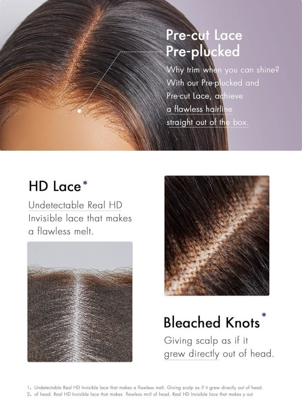LUVME HAIR Ombre Blonde Highlight Silky Straight Glueless Pre Cut Lace Bob Wig - Image 108