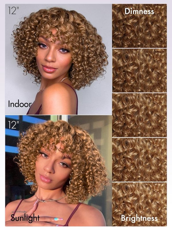 LUVME HAIR Ombre Blonde Highlight Silky Straight Glueless Pre Cut Lace Bob Wig - Image 121