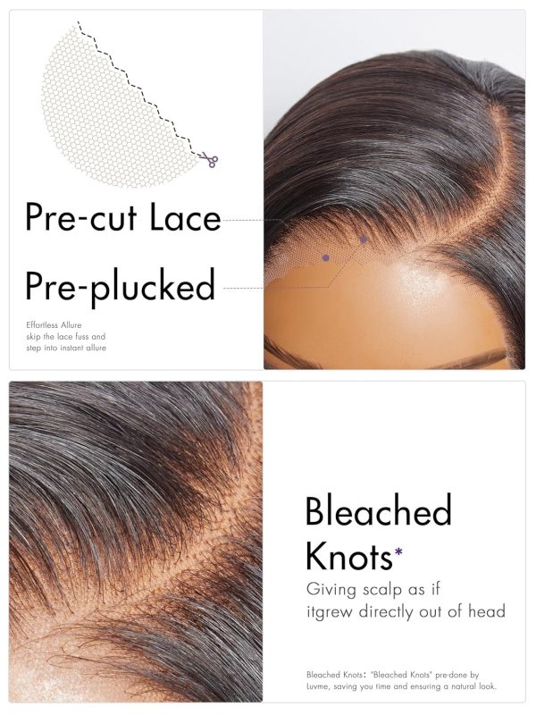 LUVME HAIR Ombre Blonde Highlight Silky Straight Glueless Pre Cut Lace Bob Wig - Image 126