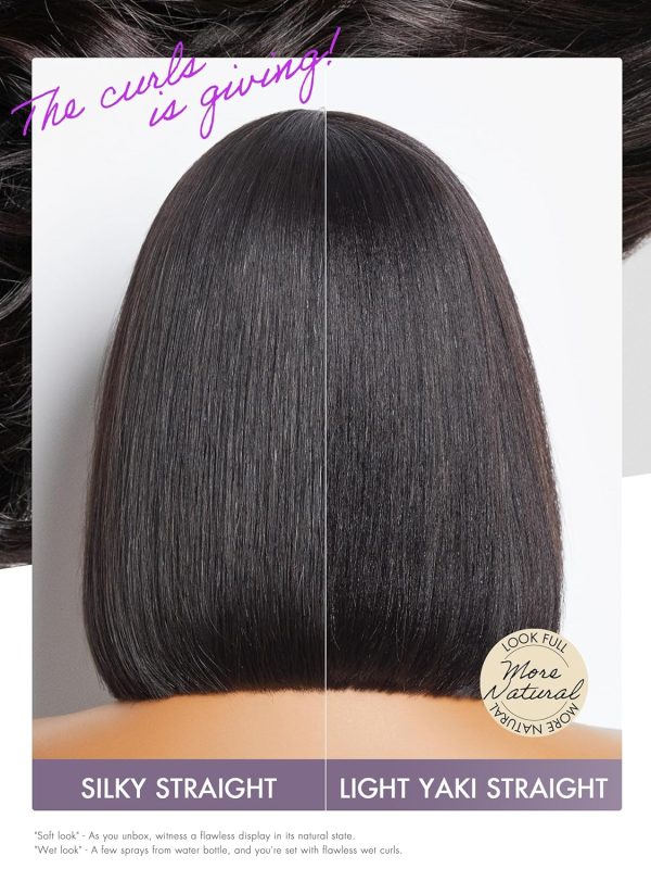 LUVME HAIR 14 Inch Yaki Straight Bob Wig with Bangs Human Hair Glueless HD Lace Bob Wig with Brown Highlights, Ready to Go Short Wigs For Women 180 Density Breathable Cap - Image 28