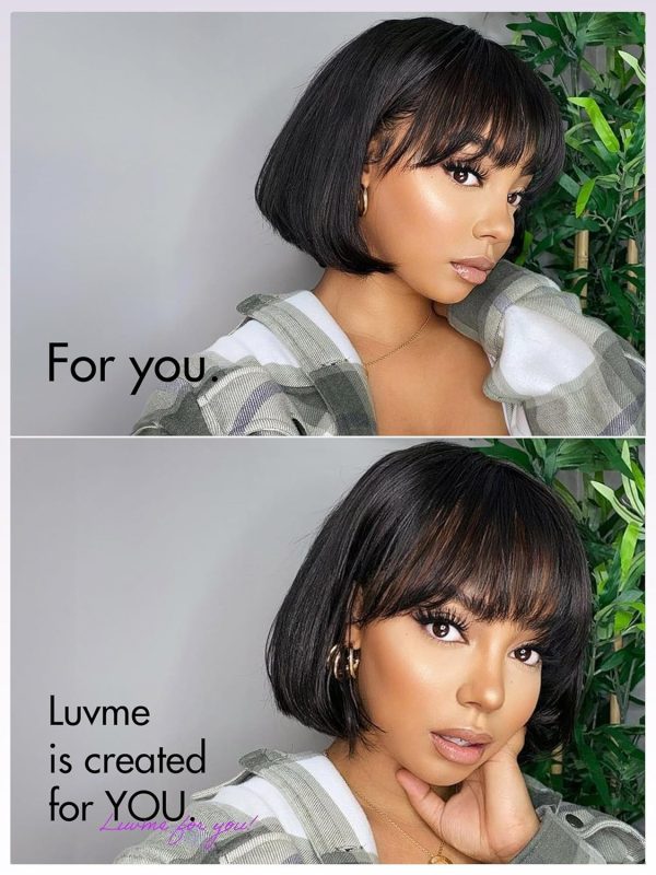 LUVME HAIR Ombre Blonde Highlight Silky Straight Glueless Pre Cut Lace Bob Wig - Image 156