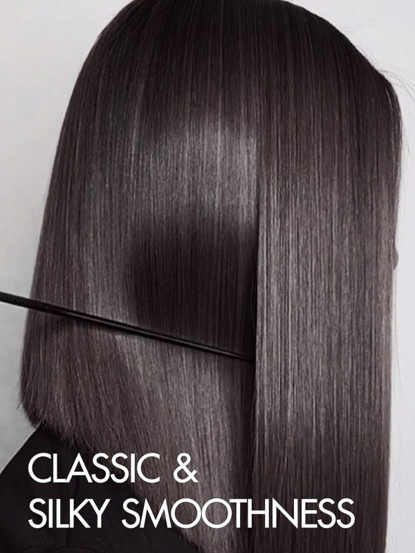 LUVME HAIR 14 Inch Yaki Straight Bob Wig with Bangs Human Hair Glueless HD Lace Bob Wig with Brown Highlights, Ready to Go Short Wigs For Women 180 Density Breathable Cap - Image 128