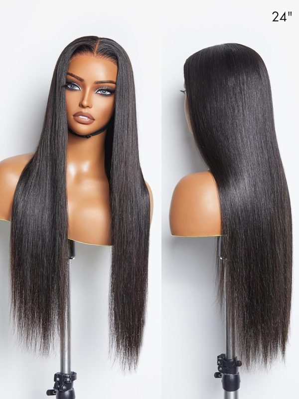 LUVME HAIR 16'' Straight Lace Front Wigs Human Hair 13x4 Pre Cut Lace Glueless Human Hair Wig Pre Plucked Long Straight Black Wig For Women 180 Density - Image 2