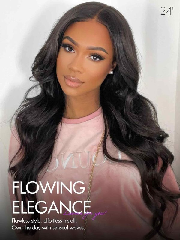 LUVME HAIR 16'' Straight Lace Front Wigs Human Hair 13x4 Pre Cut Lace Glueless Human Hair Wig Pre Plucked Long Straight Black Wig For Women 180 Density - Image 9