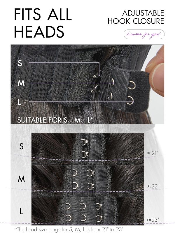 LUVME HAIR 14 Inch Yaki Straight Bob Wig with Bangs Human Hair Glueless HD Lace Bob Wig with Brown Highlights, Ready to Go Short Wigs For Women 180 Density Breathable Cap - Image 166