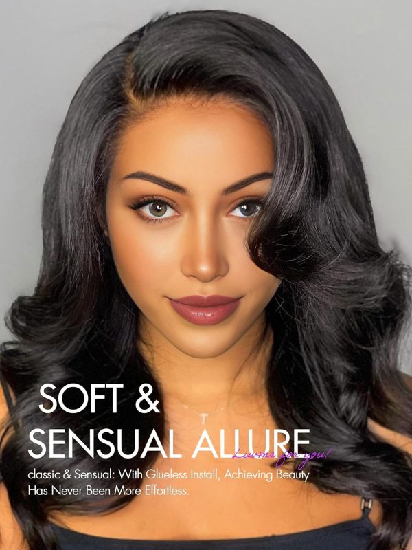 LUVME HAIR 16'' Straight Lace Front Wigs Human Hair 13x4 Pre Cut Lace Glueless Human Hair Wig Pre Plucked Long Straight Black Wig For Women 180 Density - Image 44