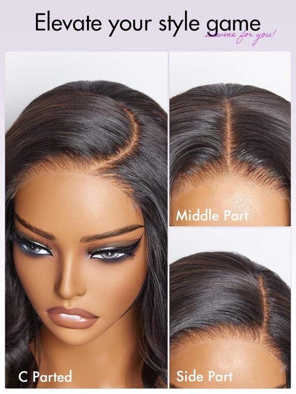 LUVME HAIR 16'' Straight Lace Front Wigs Human Hair 13x4 Pre Cut Lace Glueless Human Hair Wig Pre Plucked Long Straight Black Wig For Women 180 Density - Image 49