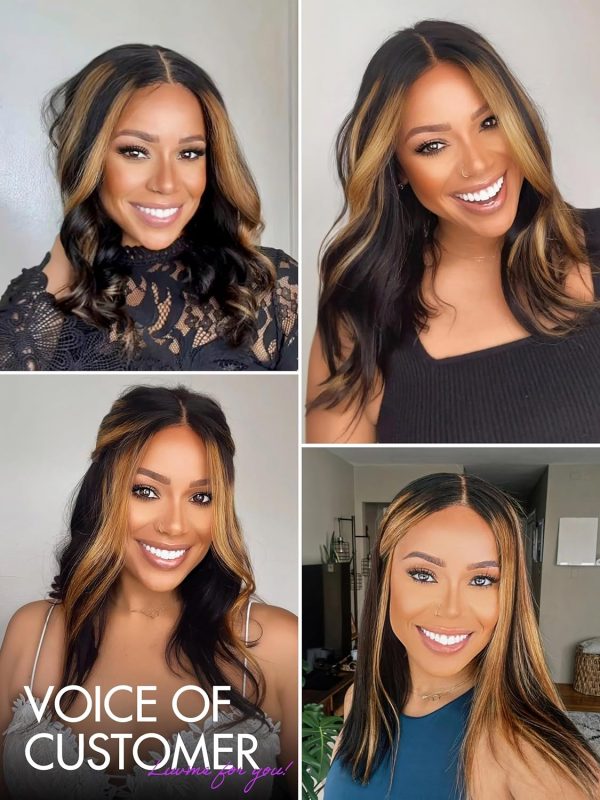 LUVME HAIR 16'' Straight Lace Front Wigs Human Hair 13x4 Pre Cut Lace Glueless Human Hair Wig Pre Plucked Long Straight Black Wig For Women 180 Density - Image 55