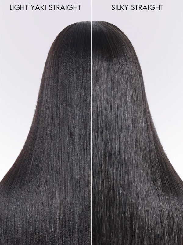 LUVME HAIR 16 Inch Yaki Straight Human Hair Wigs Pre Cut 5x5 Glueless HD Lace Closure Wig Pre Plucked Natural Black - Image 4