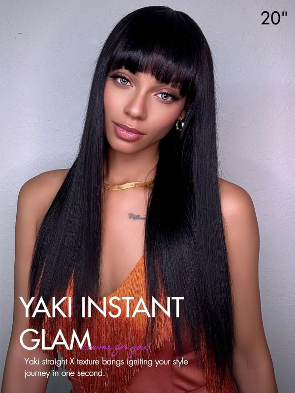 LUVME HAIR 16 Inch Yaki Straight Human Hair Wigs Pre Cut 5x5 Glueless HD Lace Closure Wig Pre Plucked Natural Black - Image 9