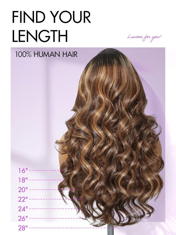 LUVME HAIR 7x6 HD Lace All-Day Comfort Wig 200% Density Hair PartingMax Lace Wigs Highlight Color Loose Body Wave Lace Front Wigs Human Hair Pre Cut Plucked Lace Frontal Glueless 20 Inches Mix Brown - Image 8
