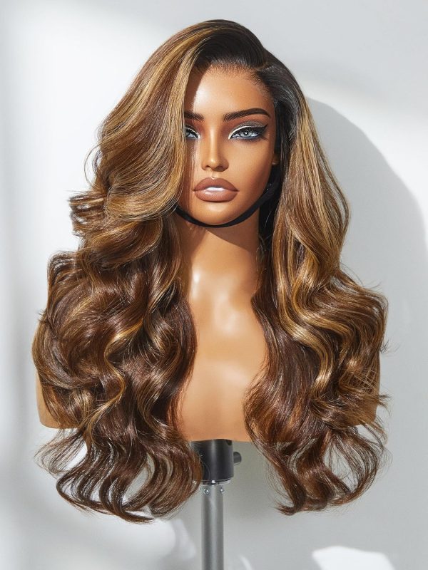 LUVME HAIR 7x6 HD Lace All-Day Comfort Wig 200% Density Hair PartingMax Lace Wigs Highlight Color Loose Body Wave Lace Front Wigs Human Hair Pre Cut Plucked Lace Frontal Glueless 20 Inches Mix Brown - Image 9